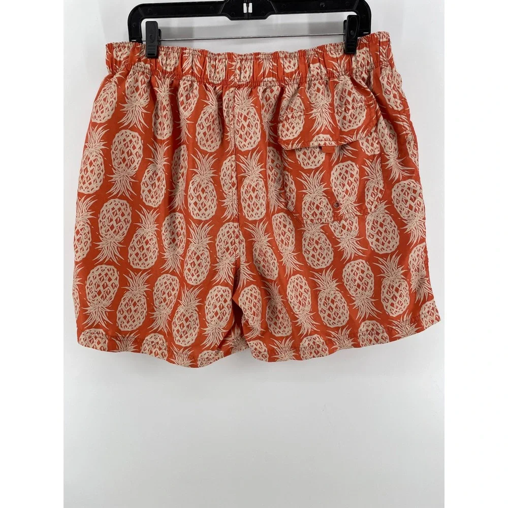 Ocean Pacific Swim Trunks Mens Large Orange Pineapple Print Board Shorts